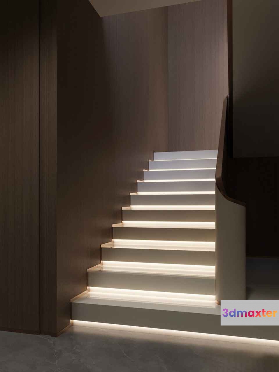Contemporary Staircase Design 3D Model - 6141 - VRAY Render
