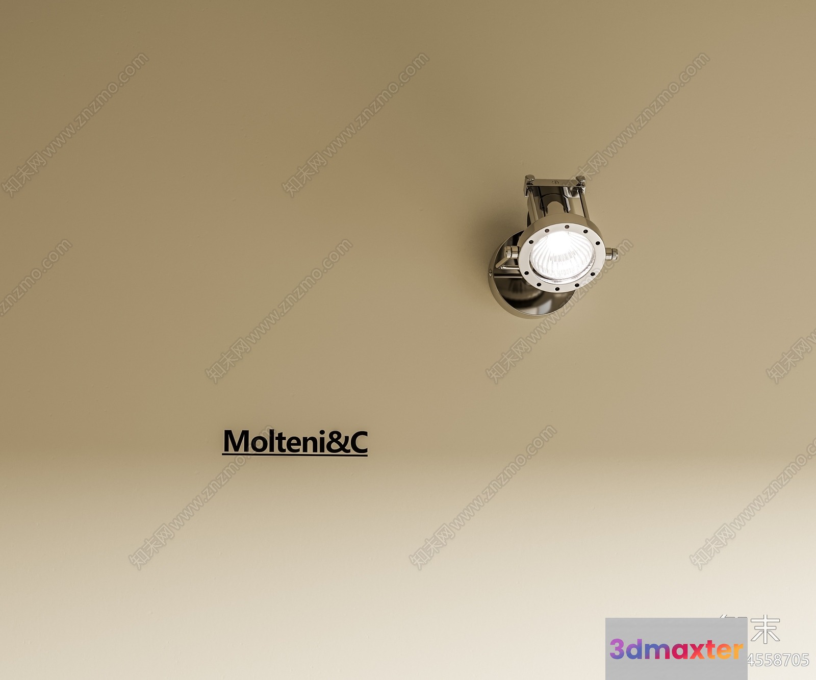 Gold Light Fixture 3D Model - 160 - VRAY Render