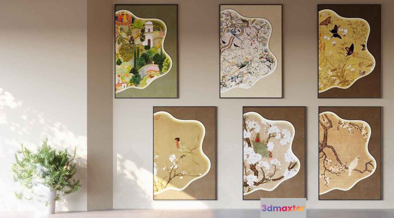 Wall Art Collection 3D Model - 2918 - VRAY Render