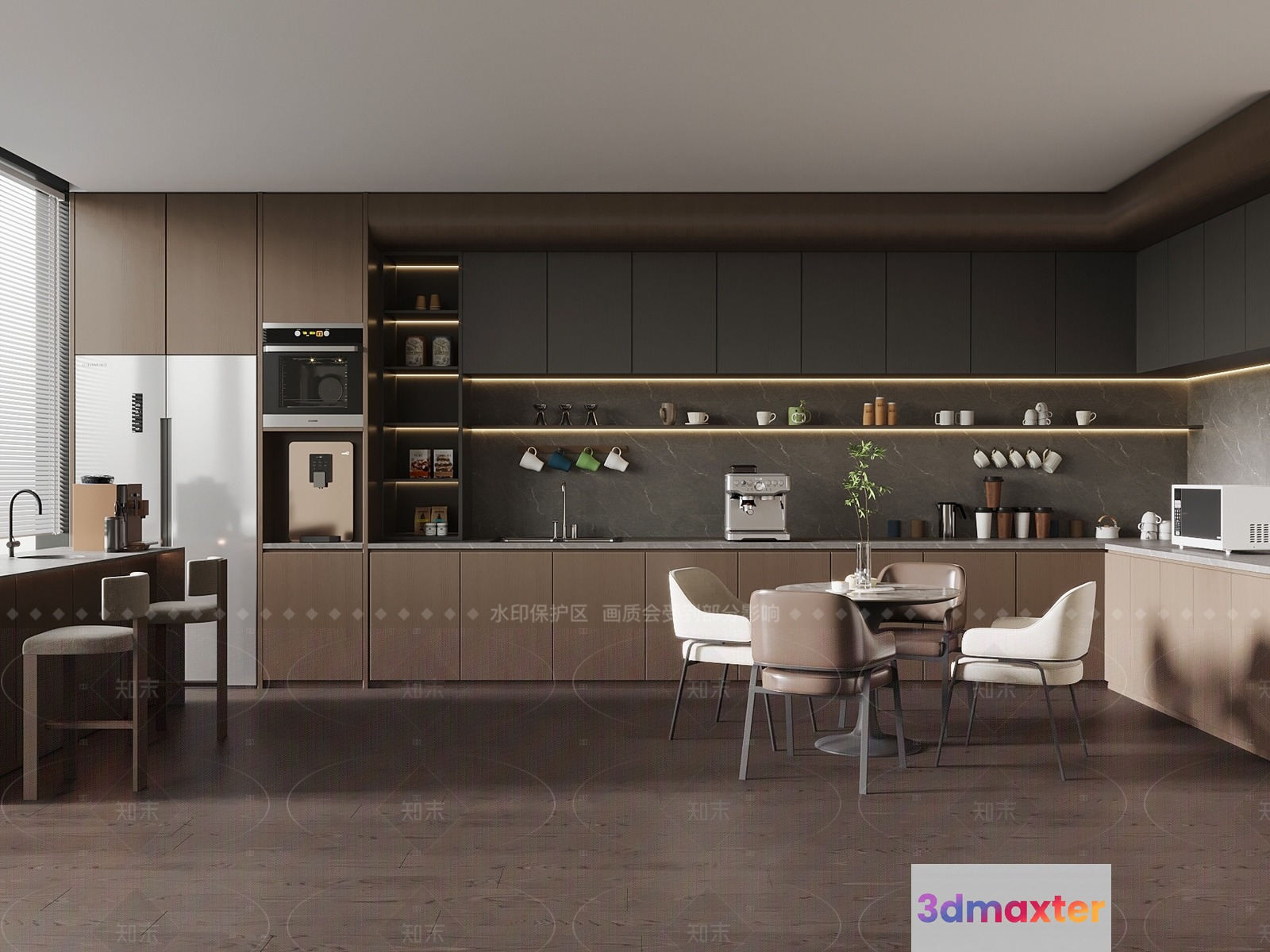 Modern Kitchen Design 3D Model - 20346 - VRAY Render