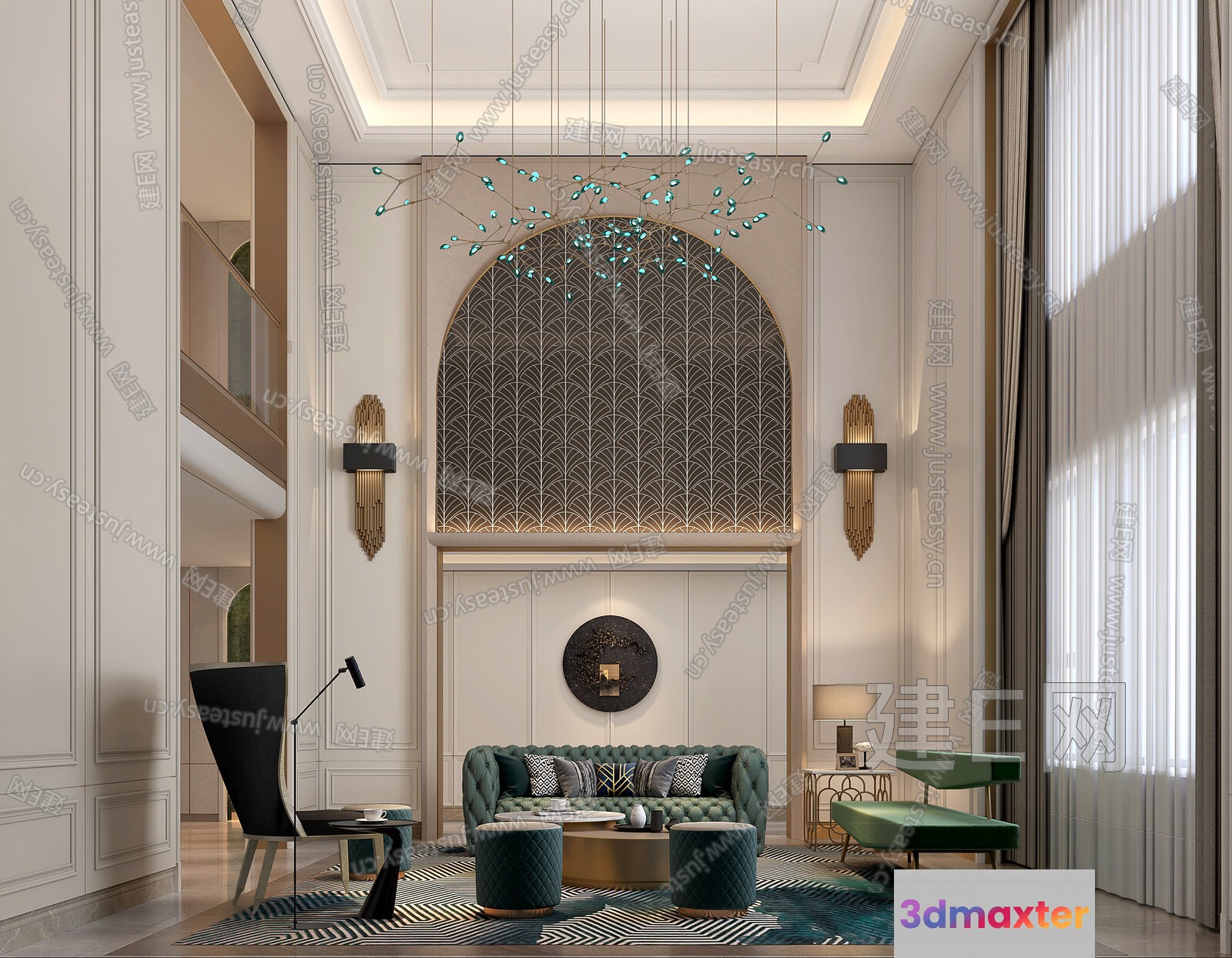 Modern Living Room 3D Model - 1906 - VRAY Render