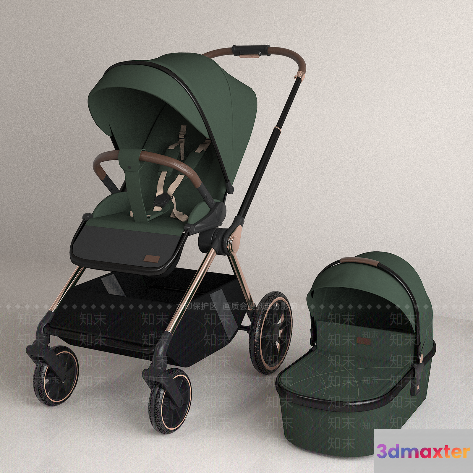 A Baby Stroller 3D Model - 9080 - VRAY Render