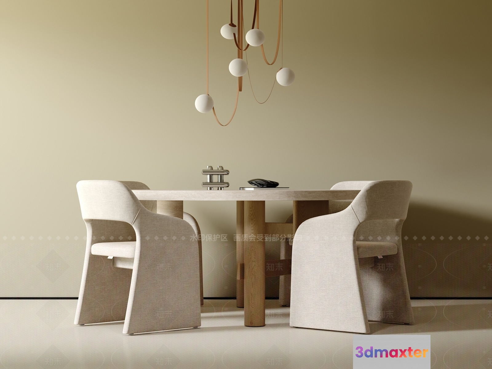Modern Minimalist Dining Room 3D Model - 15624 - CORONA Render
