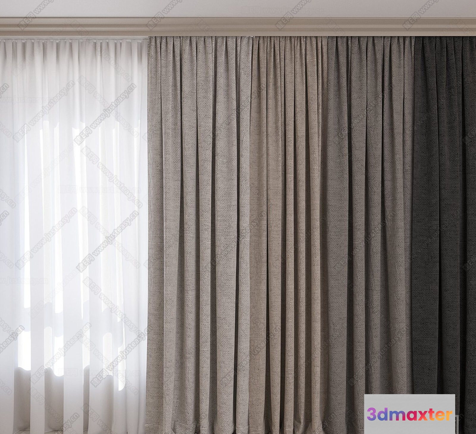 A Curtain 3D Model - 13651 - VRAY Render