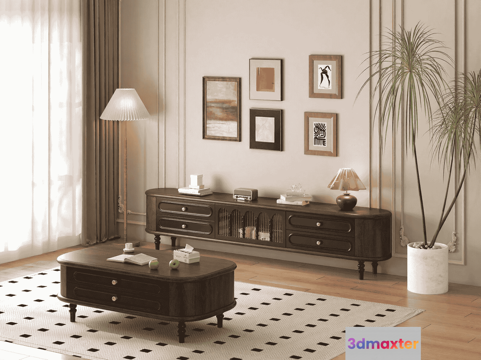 Modern Living Room 3D Model - 14527 - CORONA Render