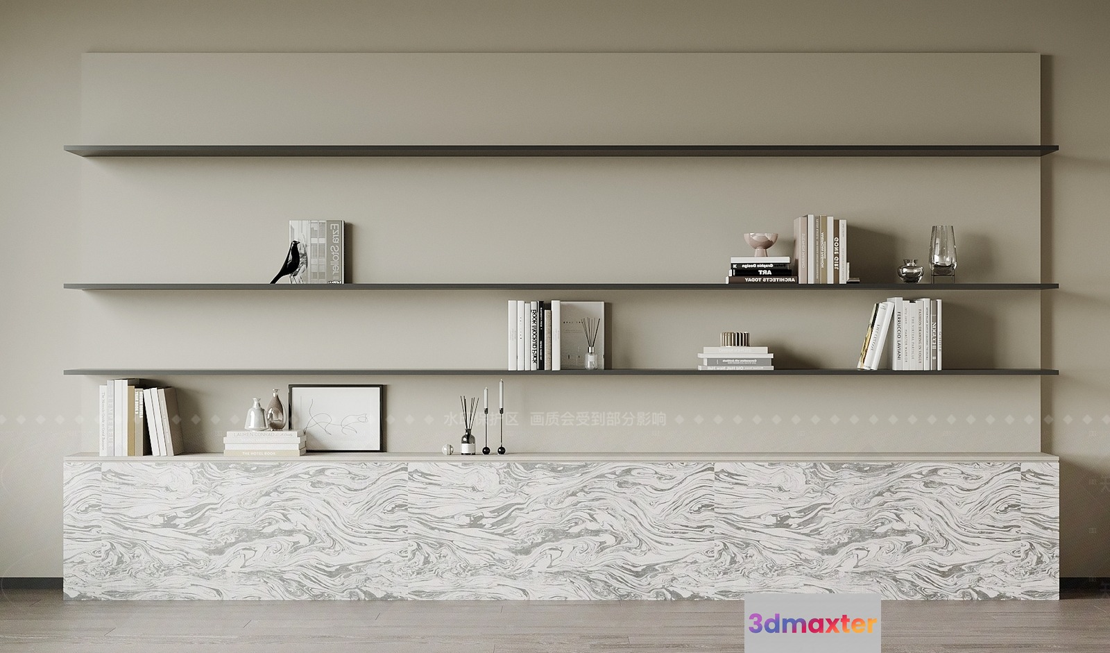 Modern Shelving Unit 3D Model - 5952 - VRAY Render