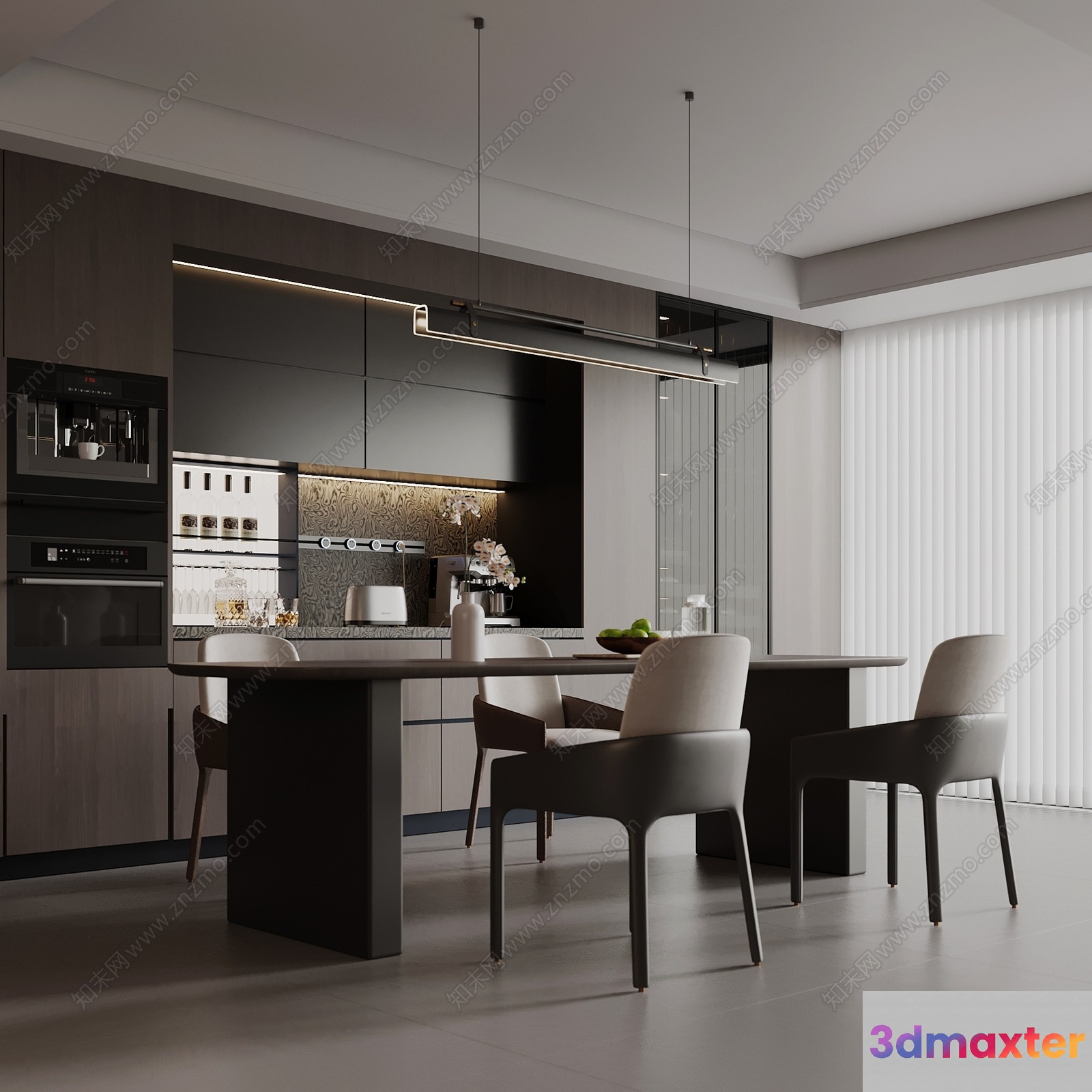 Modern Dining Room 3D Model - 15610 - VRAY Render