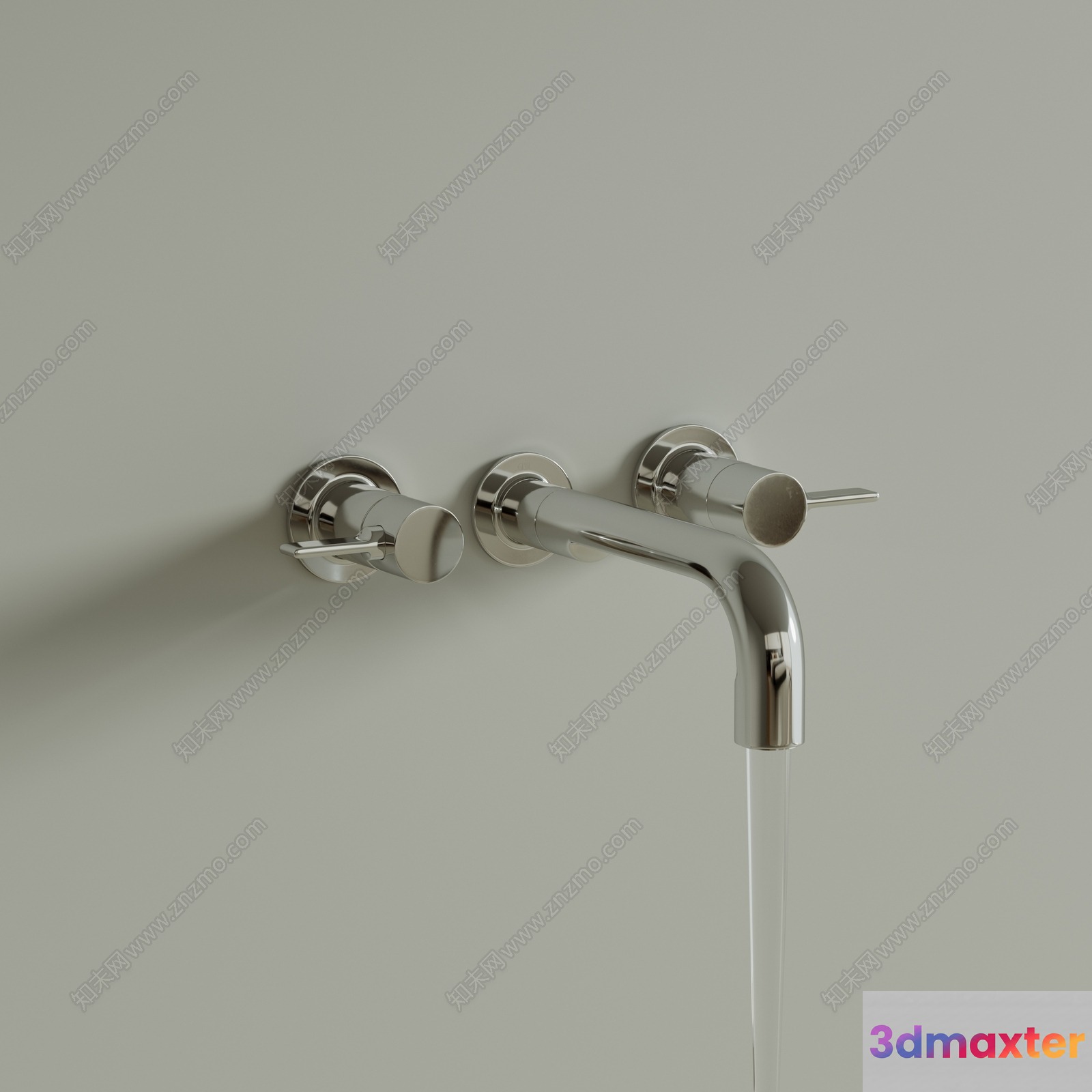 A Silver Faucet 3D Model - 11619 - VRAY Render