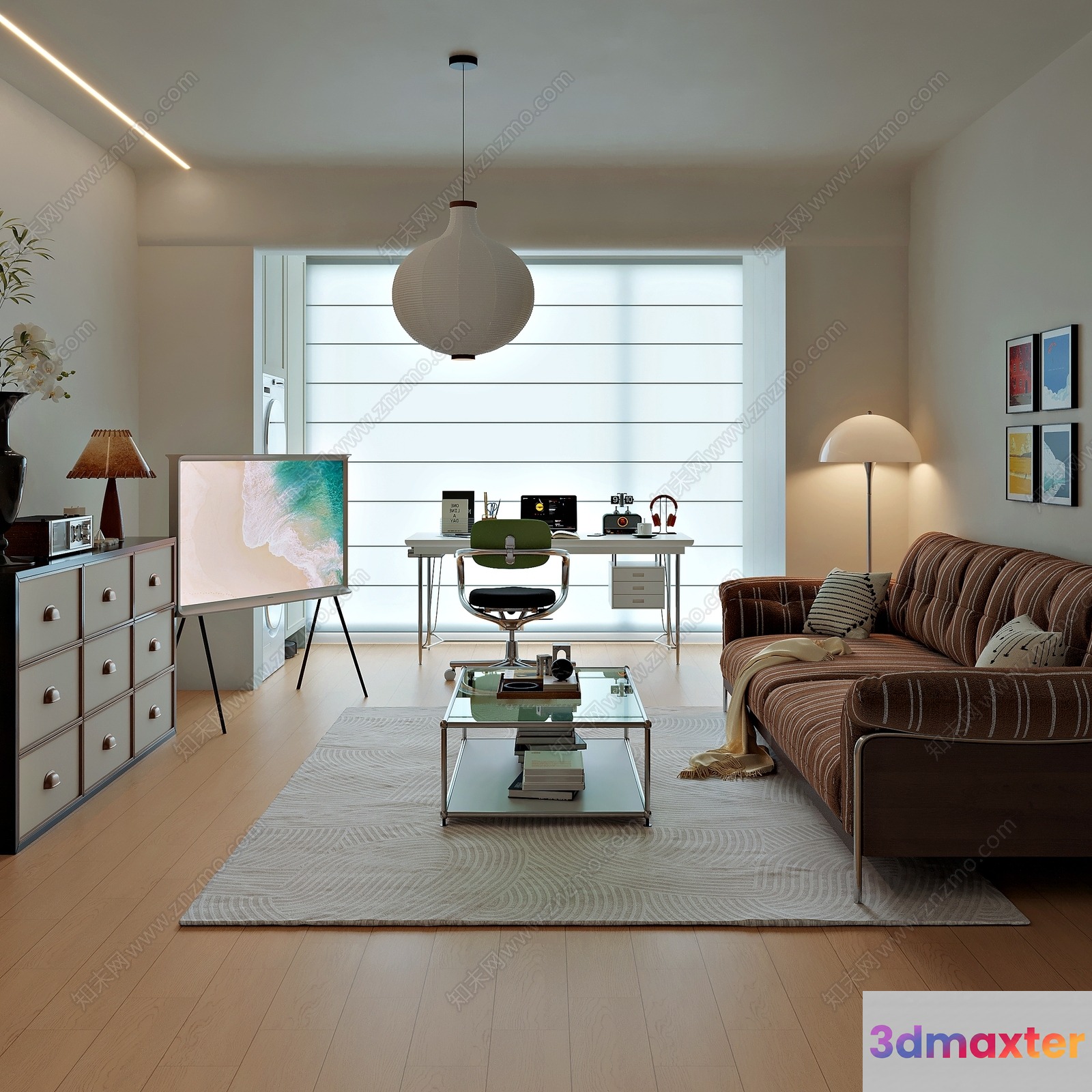 Modern Living Room 3D Model - 18447 - VRAY Render