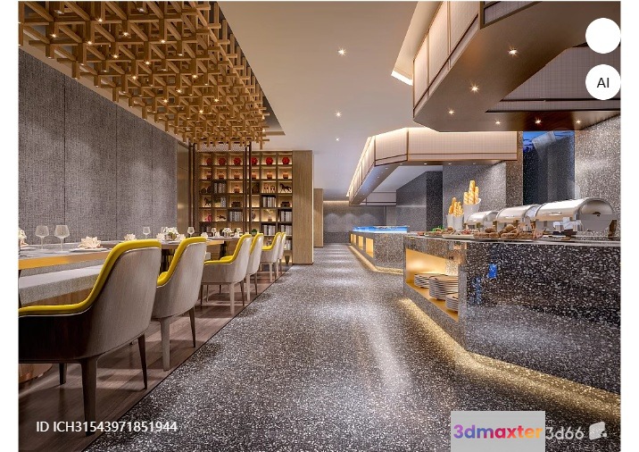 Modern Restaurant 3D Model - 3675 - VRAY Render