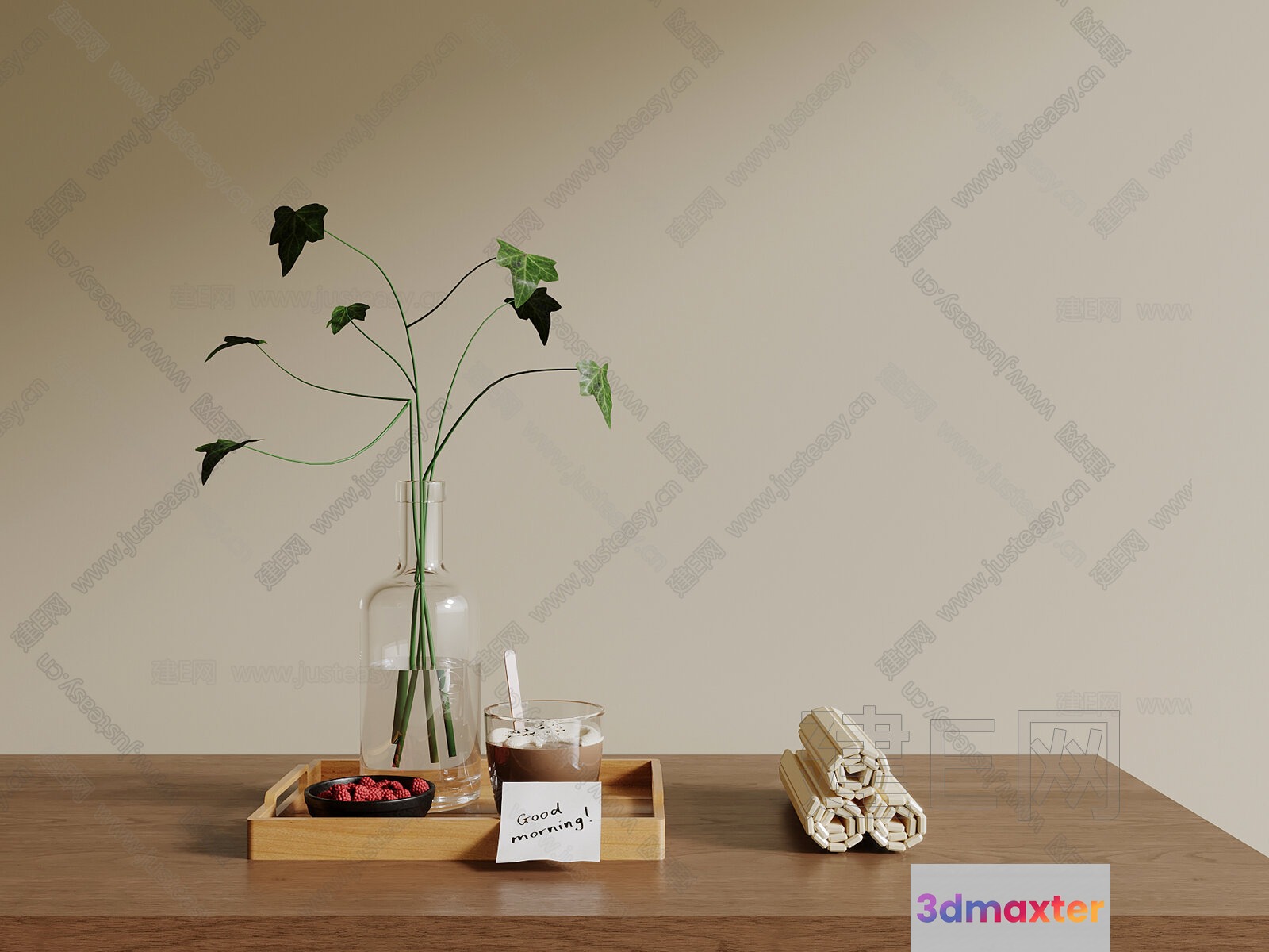 A Wooden Table 3D Model - 14041 - VRAY Render