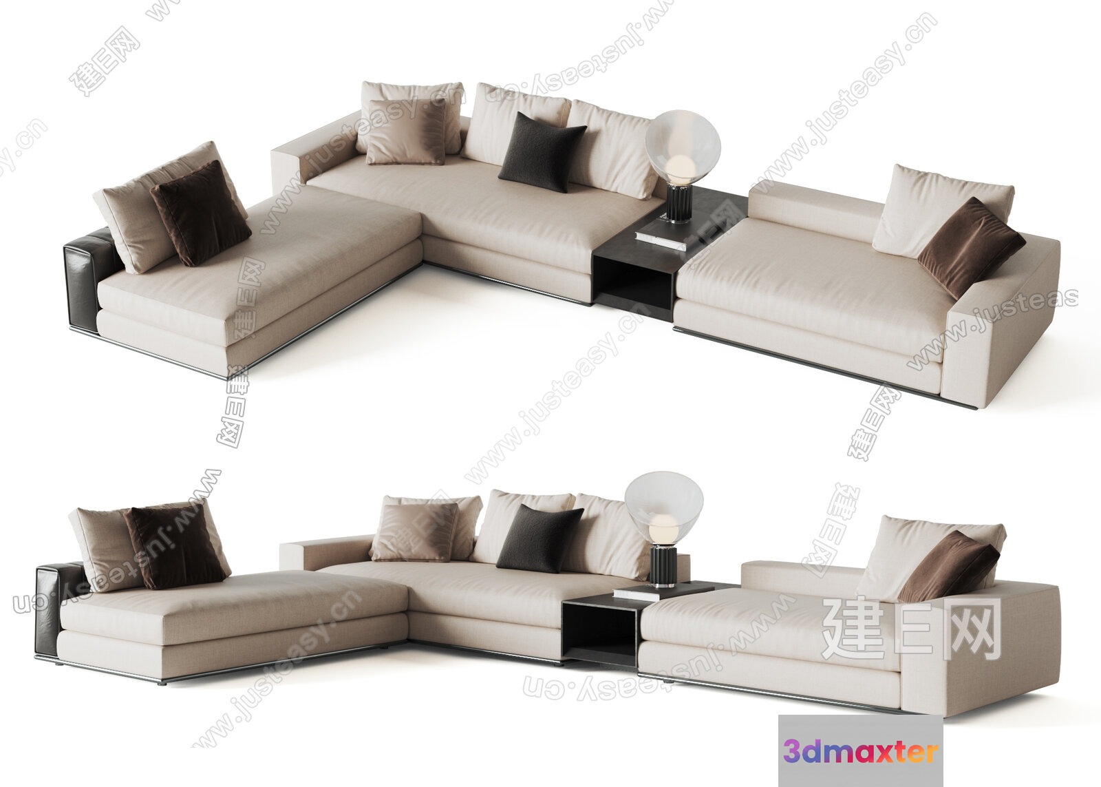 Modern Sectional Sofa 3D Model - 4749 - CORONA Render
