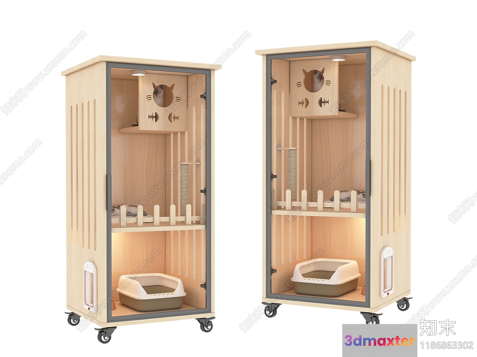 A Wooden Cat Enclosure 3D Model - 5793 - VRAY Render