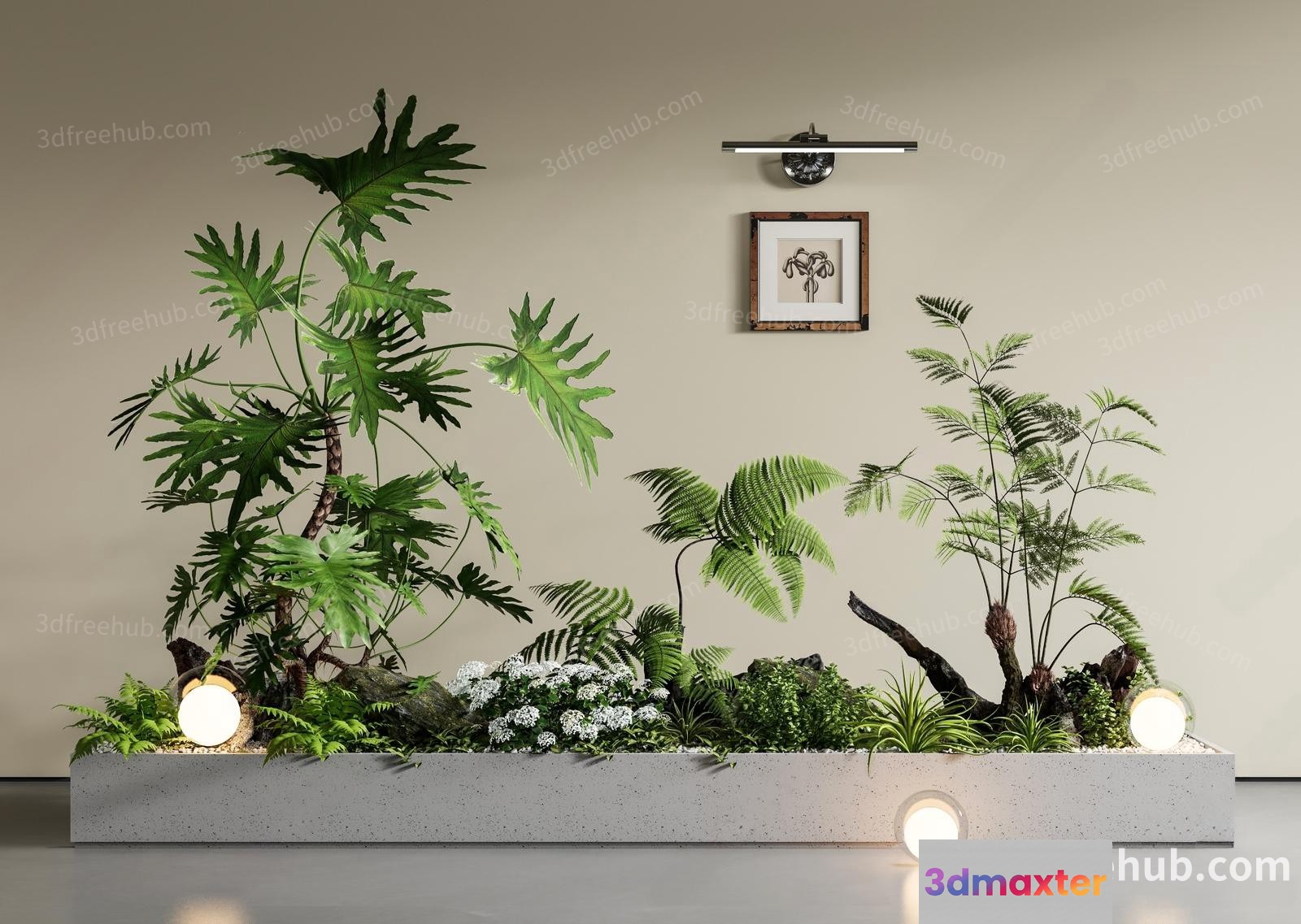 Modern Indoor Planter 3D Model - 20500 - VRAY Render