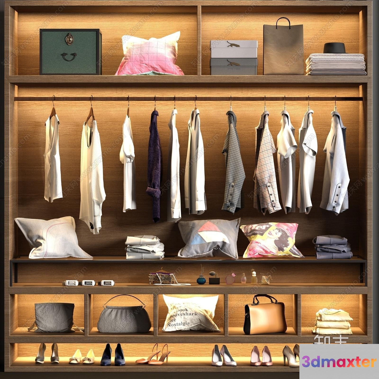 Modern Wooden Closet 3D Model - 20949 - VRAY Render