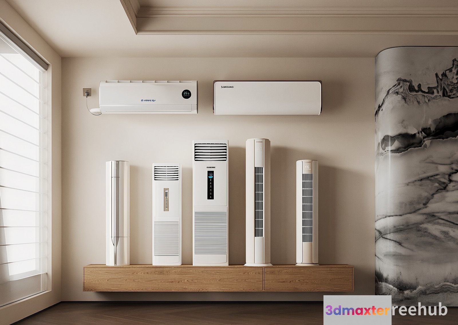 White Air Conditioners 3D Model - 21766 - VRAY Render