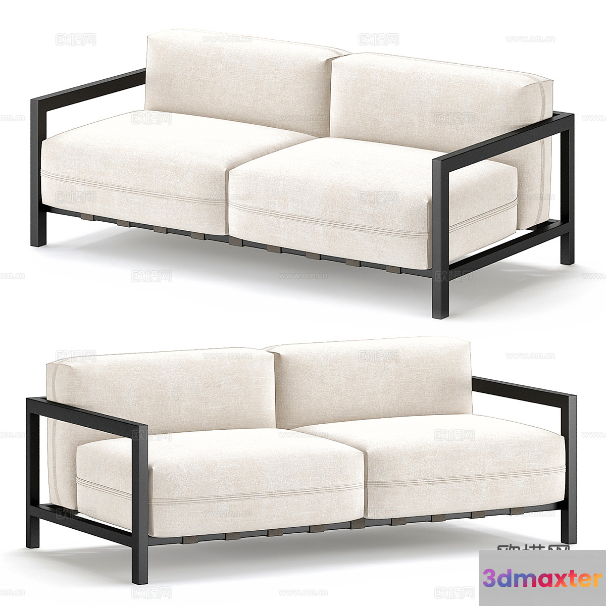 Modern Cream Sofa 3D Model - 8819 - VRAY Render