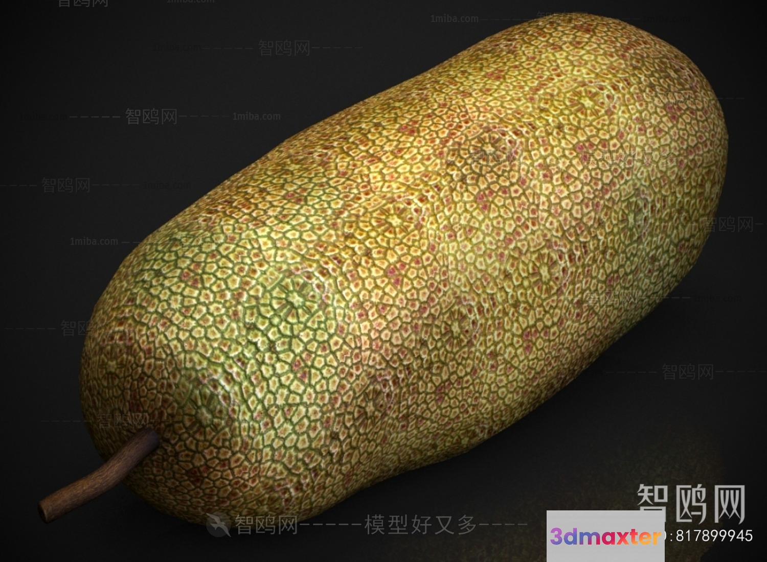 The Image Features A Single Large Fruit 3D Model - 14420 - VRAY Render