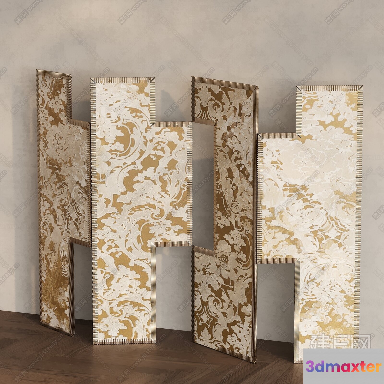Gold And White Letters 3D Model - 15058 - CORONA Render