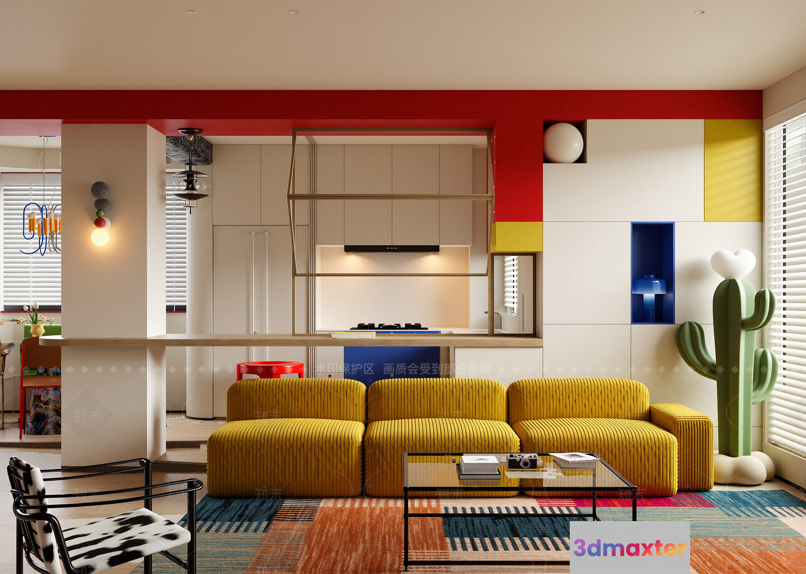 Modern Living Room 3D Model - 14489 - VRAY Render