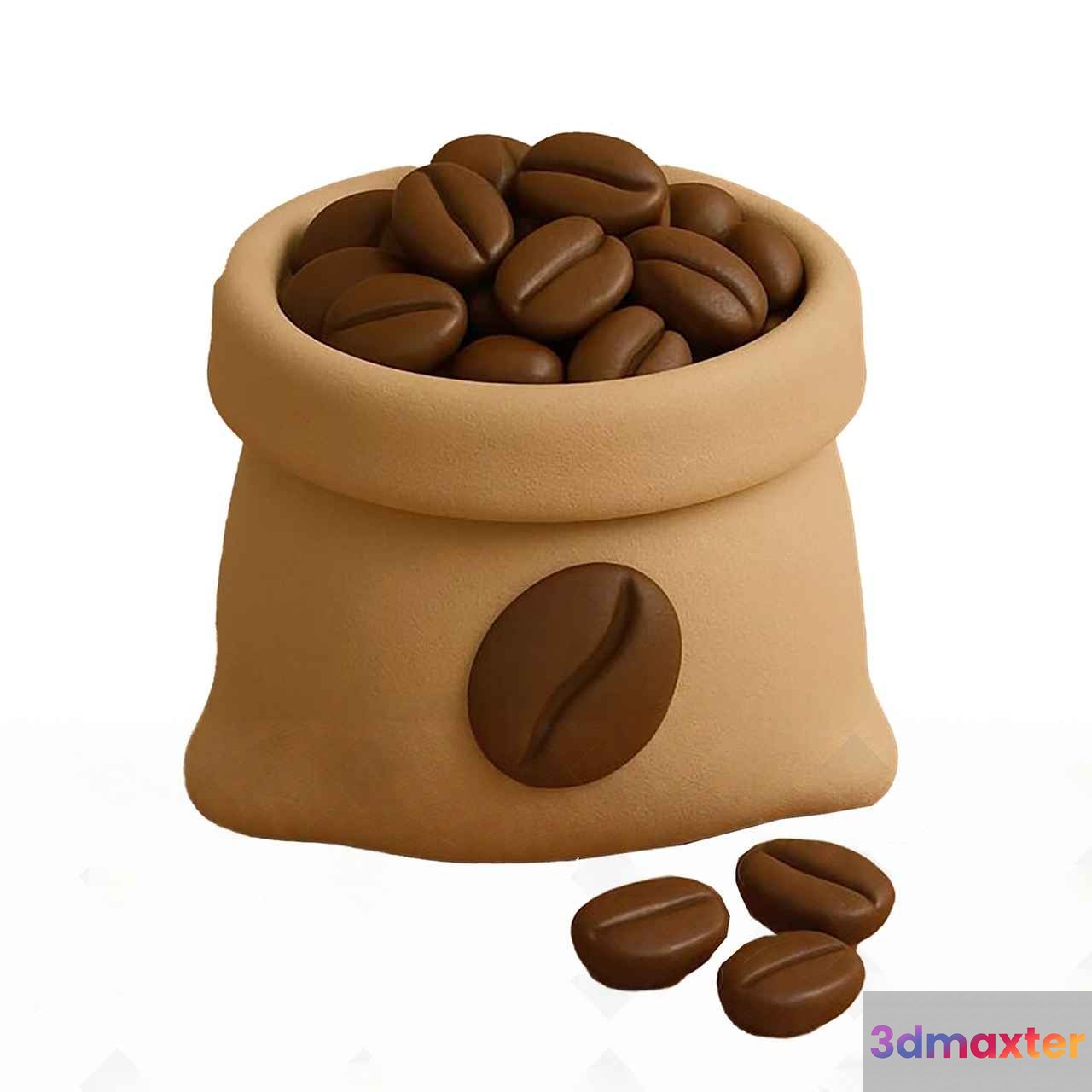 A Bag Of Coffee Beans 3D Model - 6543 - VRAY Render
