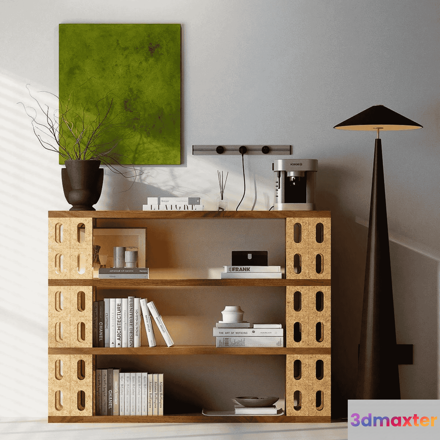 Modern Bookshelf Design 3D Model - 15244 - VRAY Render