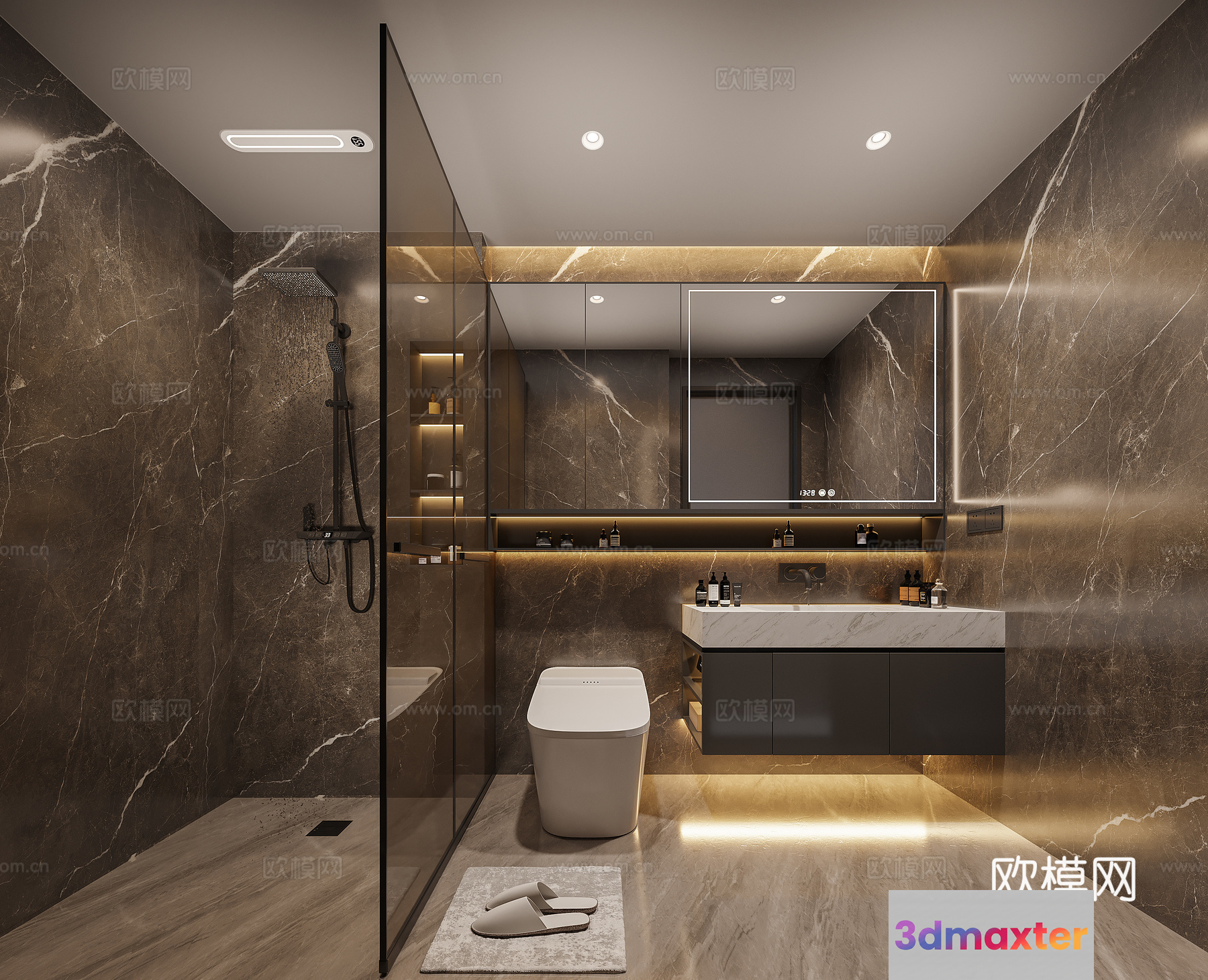 Modern Bathroom 3D Model - 16582 - VRAY Render