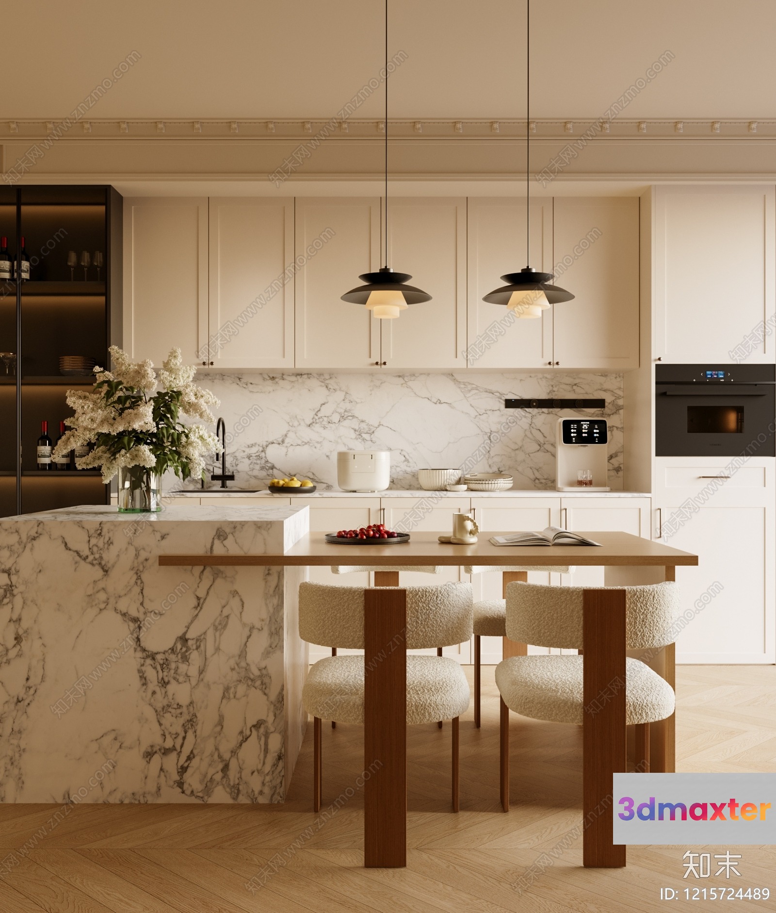 Modern Kitchen 3D Model - 13127 - VRAY Render