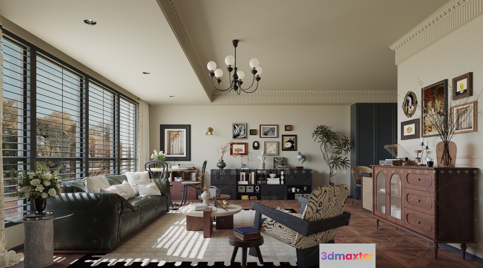 Modern Living Room 3D Model - 923 - VRAY Render