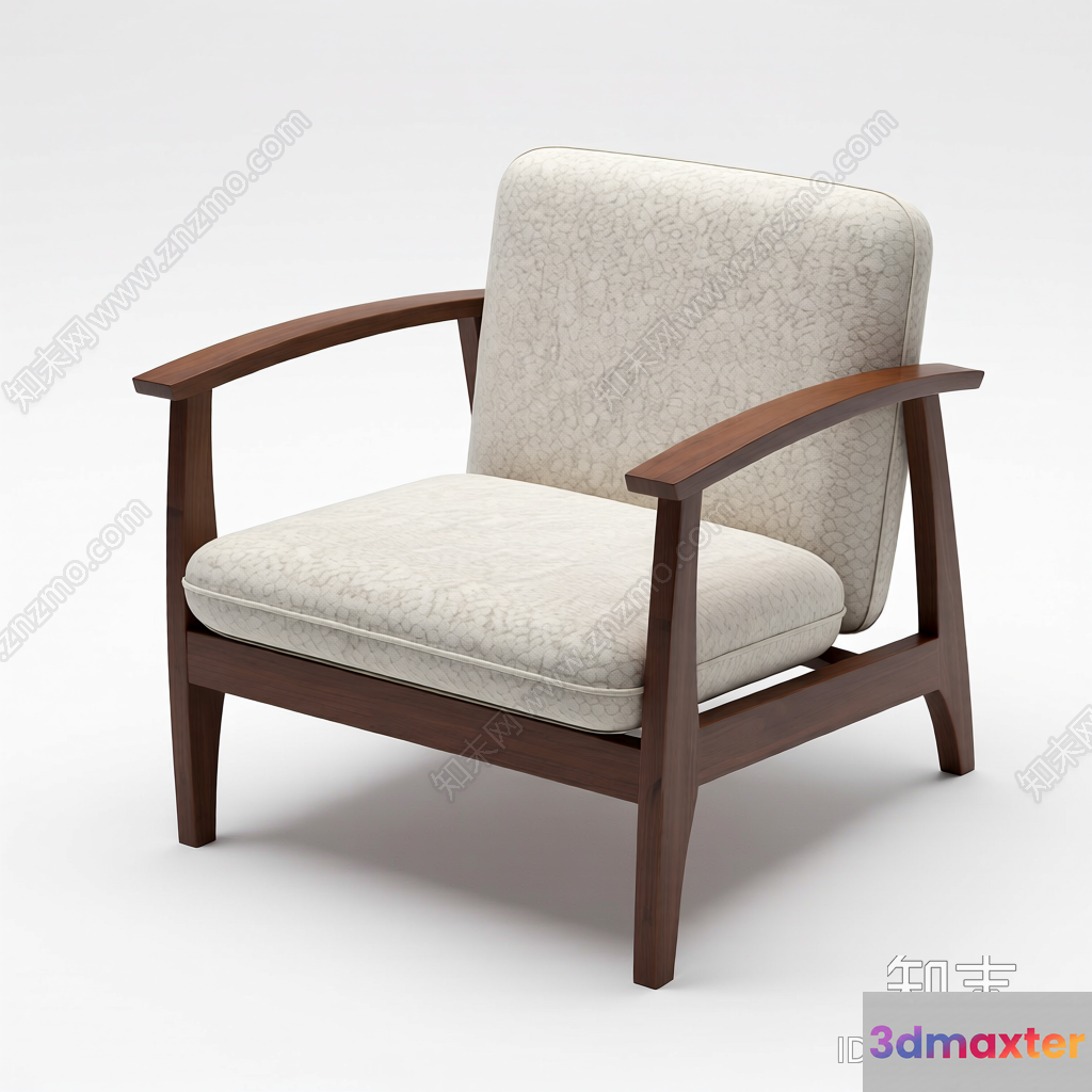 Wooden Chair With Cushion 3D Model - 11255 - VRAY Render