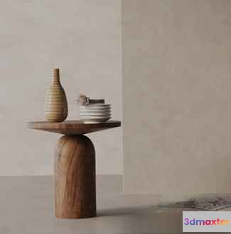 Modern Minimalist Side Table 3D Model - 13602 - VRAY Render