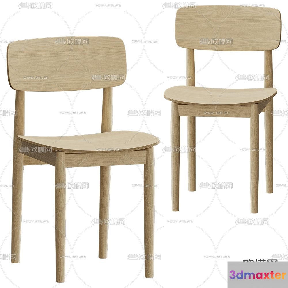 Wooden Dining Chairs 3D Model - 20961 - CORONA Render