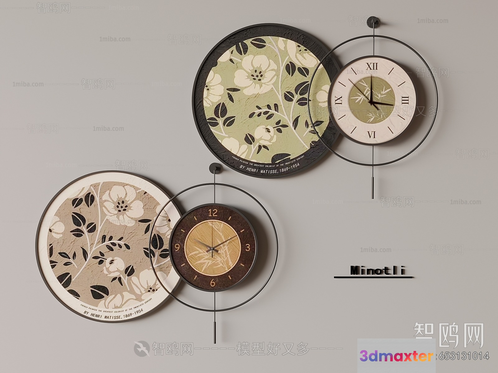 Modern Wall Clocks 3D Model - 23575 - VRAY Render
