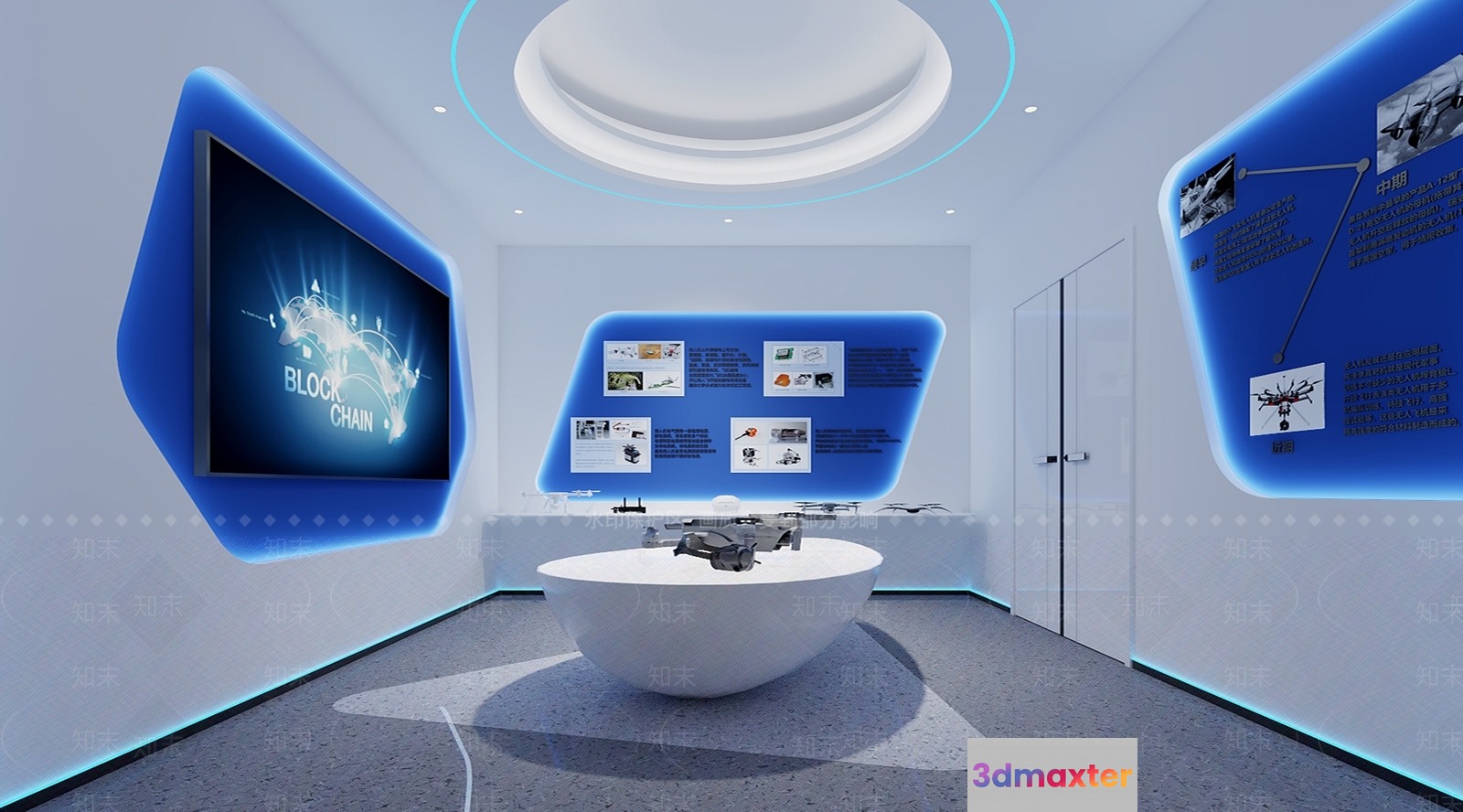 Modern Futuristic Room 3D Model - 22387 - VRAY Render