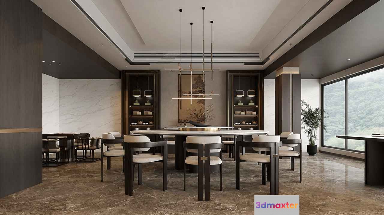 Modern Dining Room 3D Model - 16703 - VRAY Render