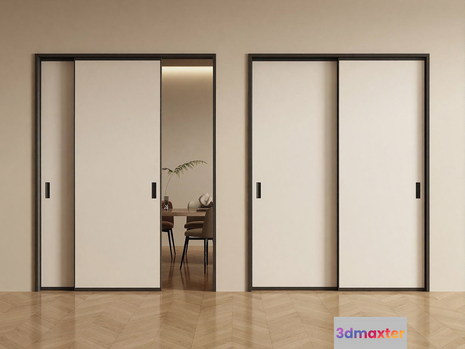 Modern Sliding Doors 3D Model - 4988 - VRAY Render