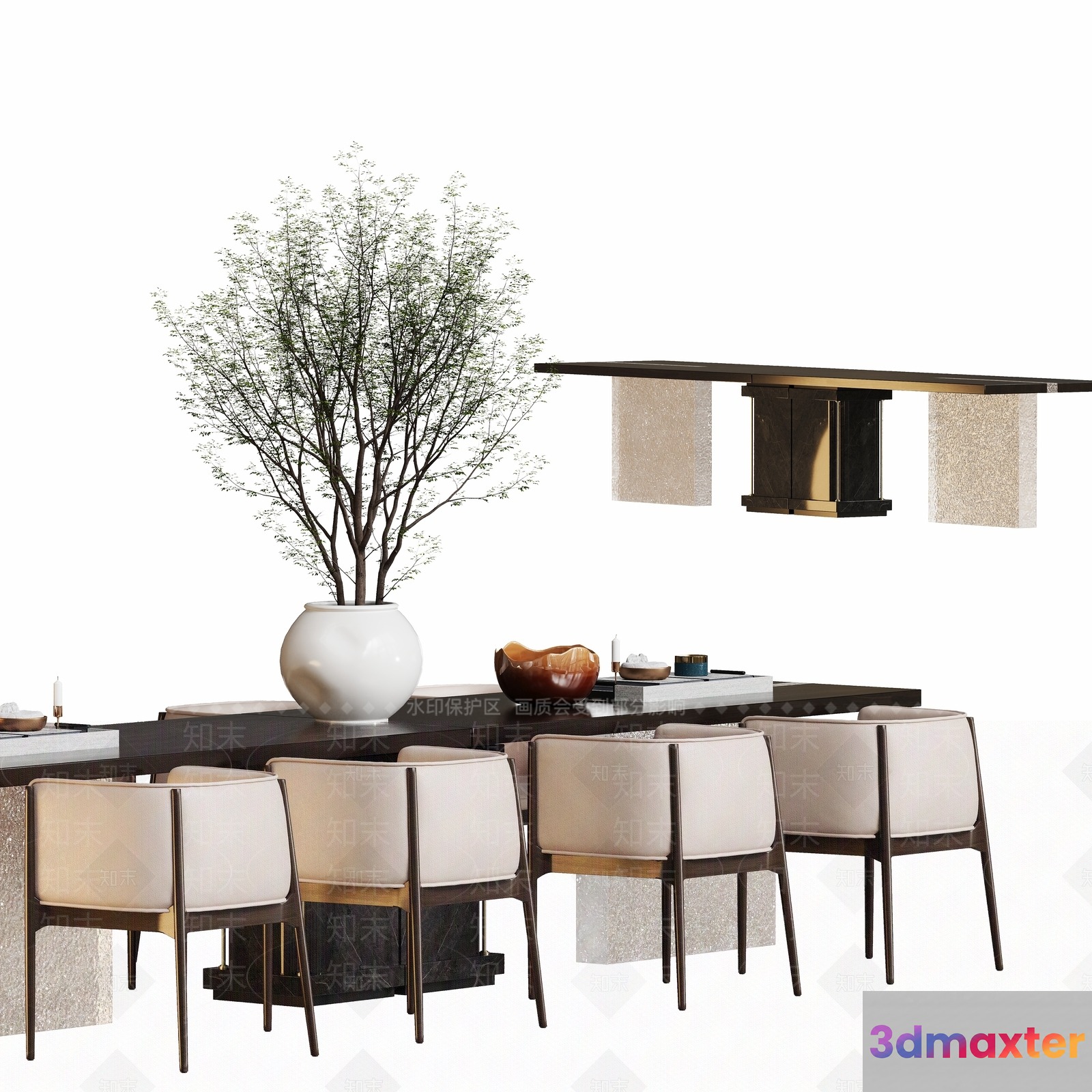 Modern Dining Room 3D Model - 4807 - VRAY Render