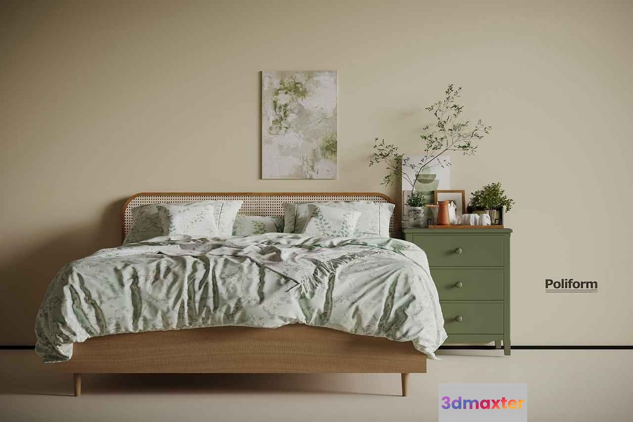 Cozy Bedroom 3D Model - 1190 - VRAY Render
