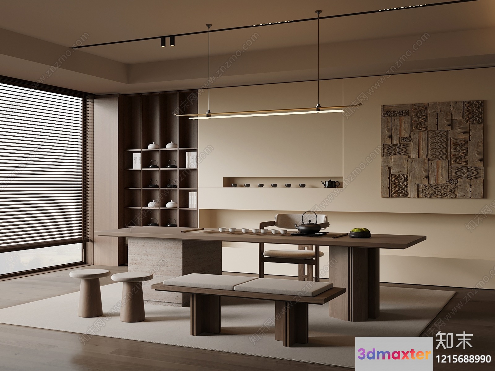 Modern Dining Area 3D Model - 11949 - VRAY Render