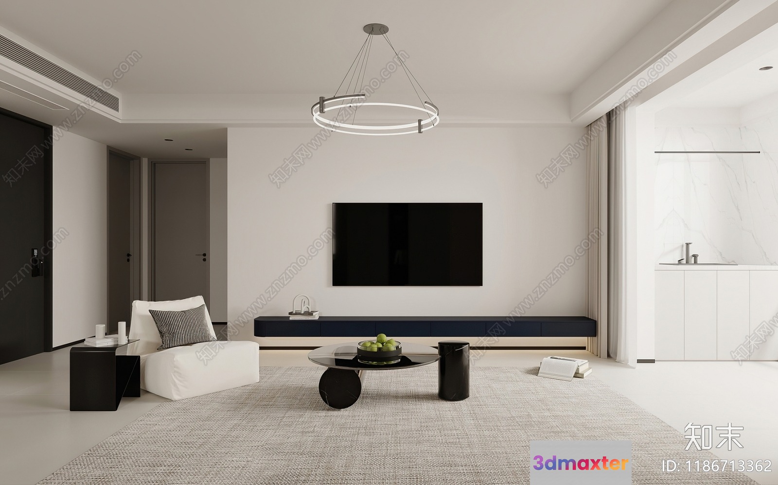 Modern Living Room 3D Model - 11022 - CORONA Render