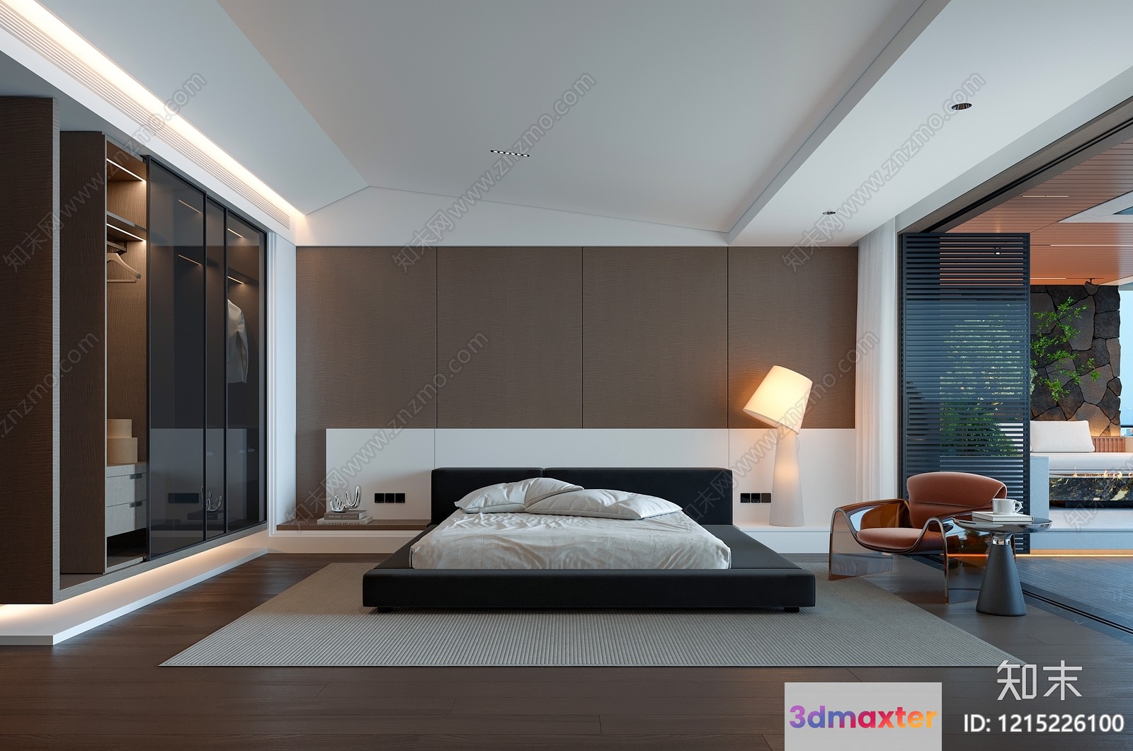 Modern Bedroom 3D Model - 9563 - VRAY Render