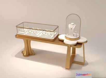Gold Jewelry Display 3D Model - 9409 - VRAY Render