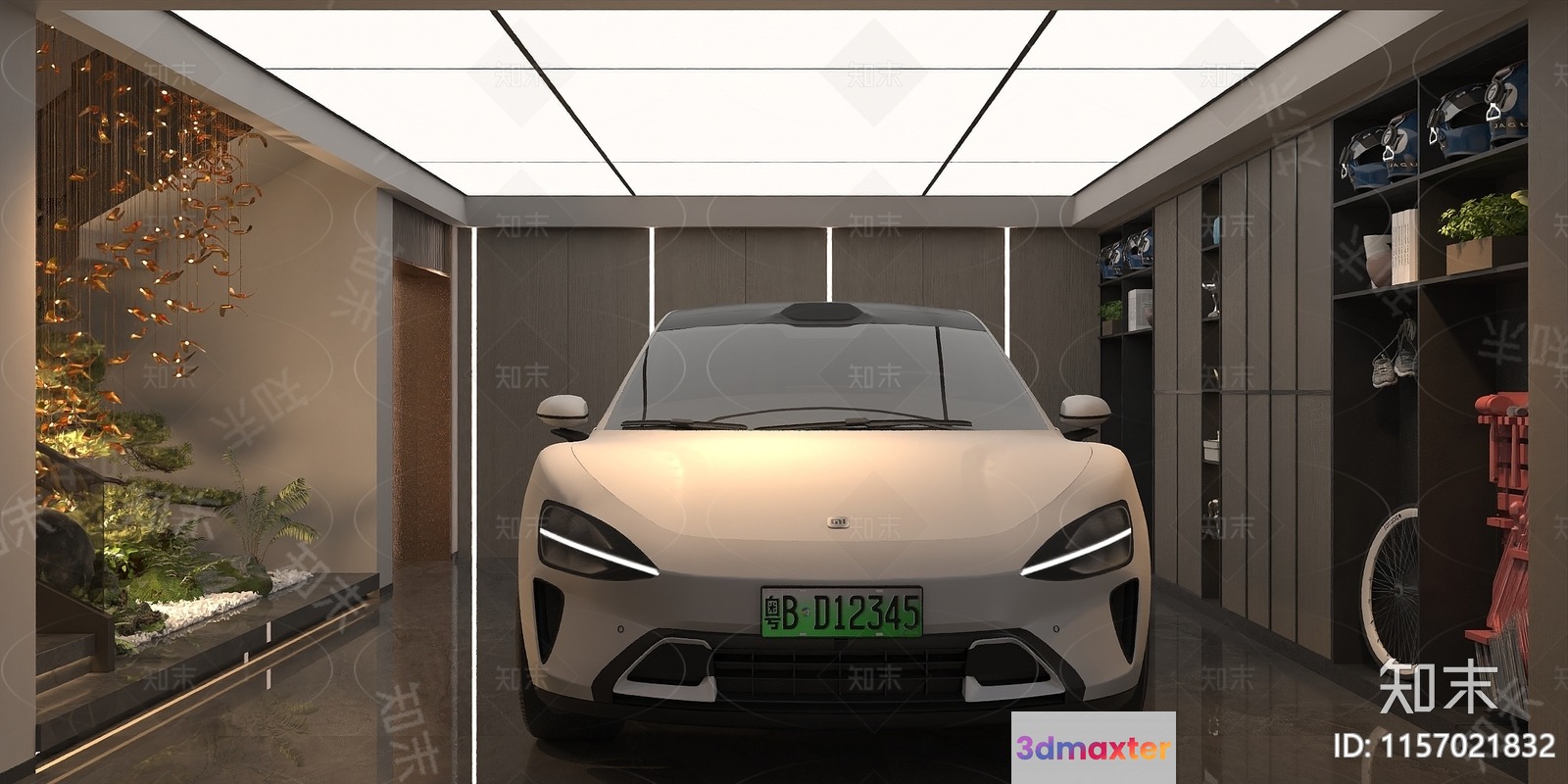 A Modern Electric Car 3D Model - 9608 - CORONA Render