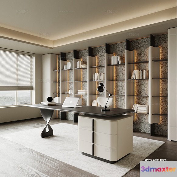 A Modern Office Space 3D Model - 20380 - VRAY Render
