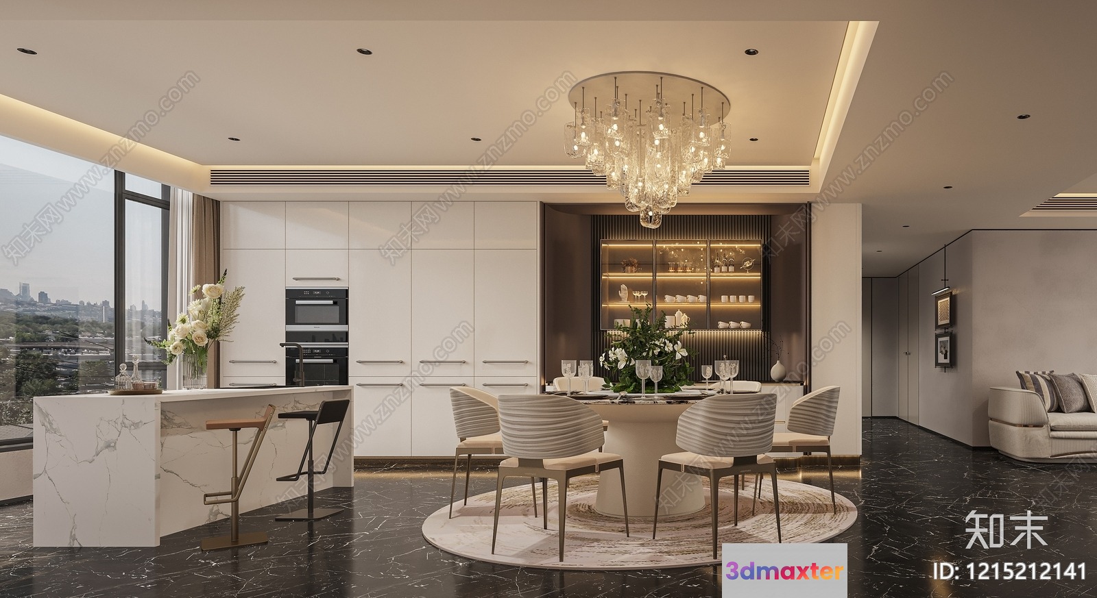 Modern Dining Room 3D Model - 21914 - VRAY Render