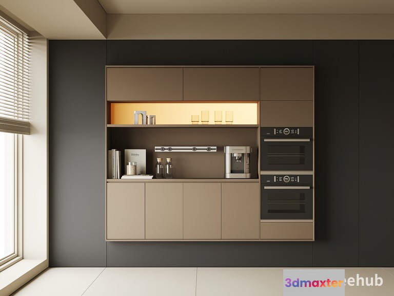 Modern Kitchen Area 3D Model - 19839 - VRAY Render