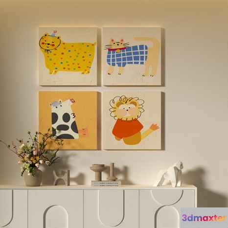 Cozy Wall Art 3D Model - 5344 - VRAY Render