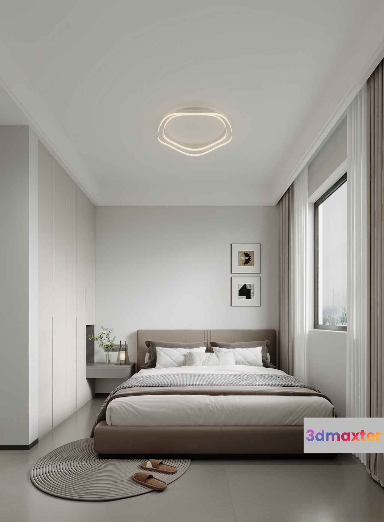 Modern Minimalist Bedroom 3D Model - 10667 - CORONA Render