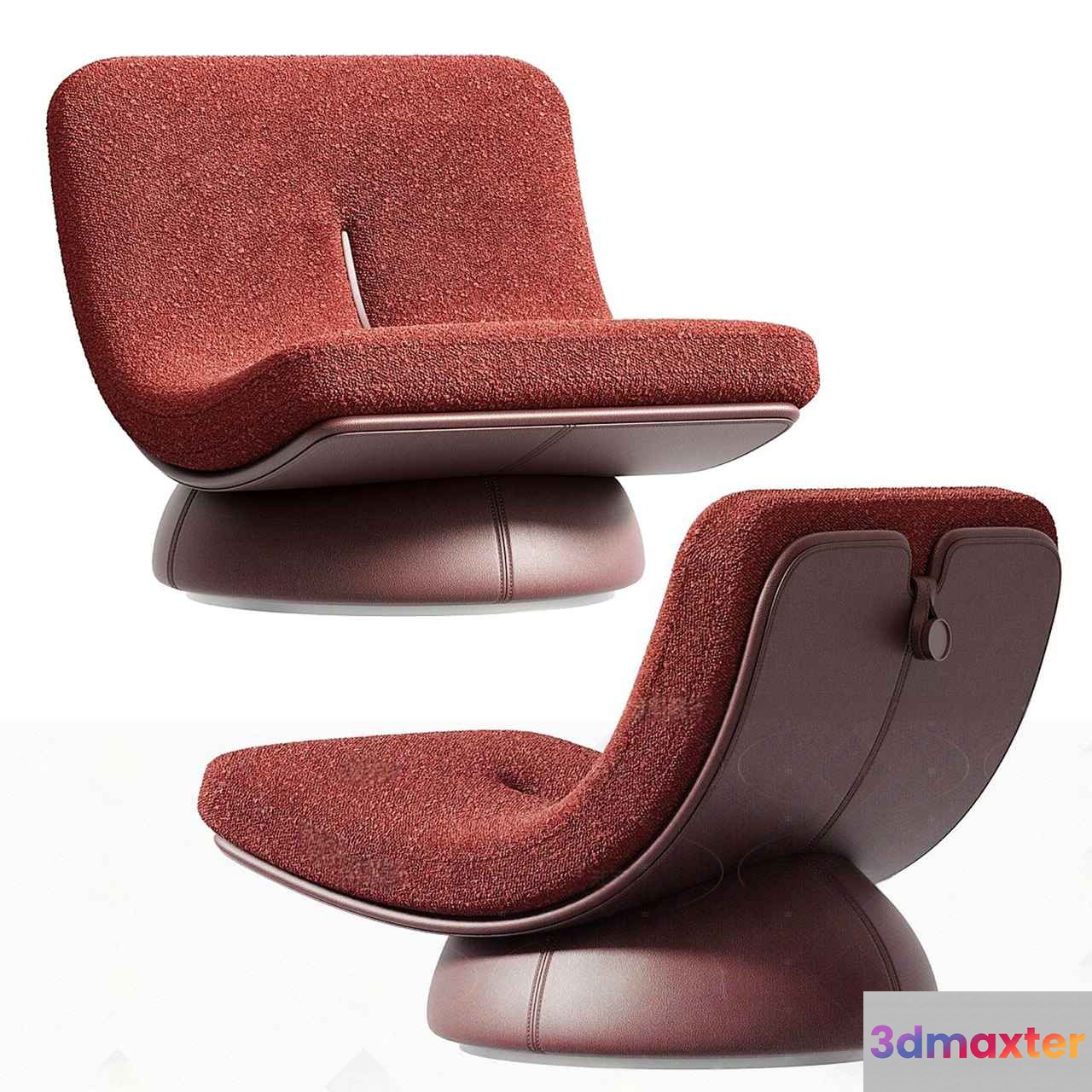 Red Modern Chairs 3D Model - 7299 - VRAY Render