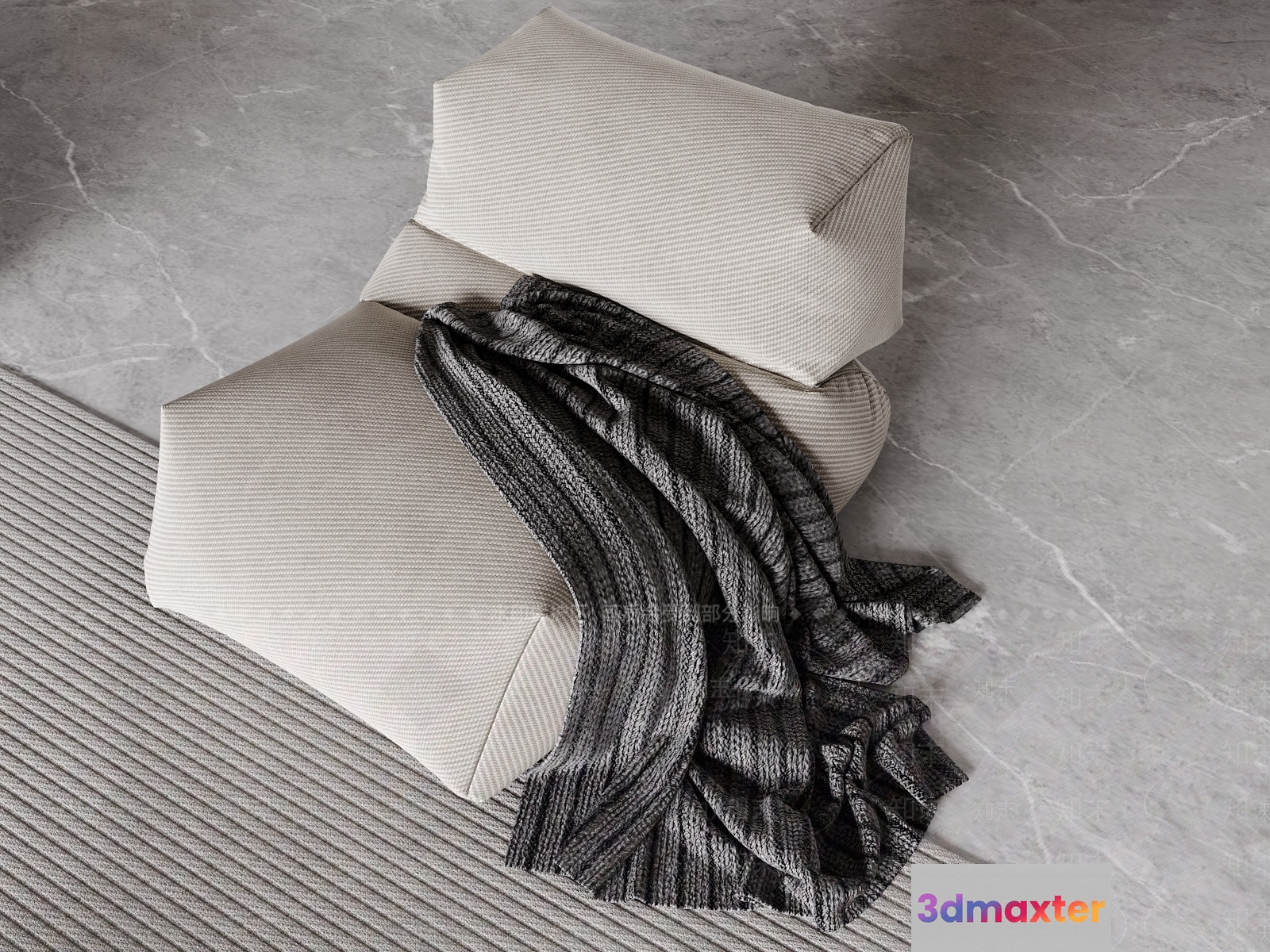 Grey And White Home Decor 3D Model - 10881 - VRAY Render